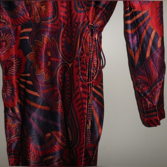 Nwt Farm Rio Macaw Arabesque Plunging V-Neck Wrap Mini Dress - Picture 9 of 14